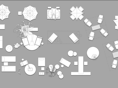  露营桌椅 烧烤休闲户外椅cad图库 