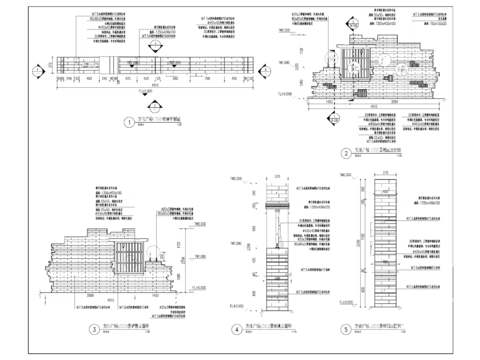  文化景墙节点大样 