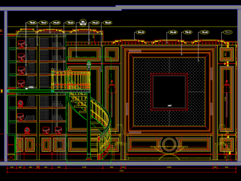  欧式雪茄吧cad节点图 