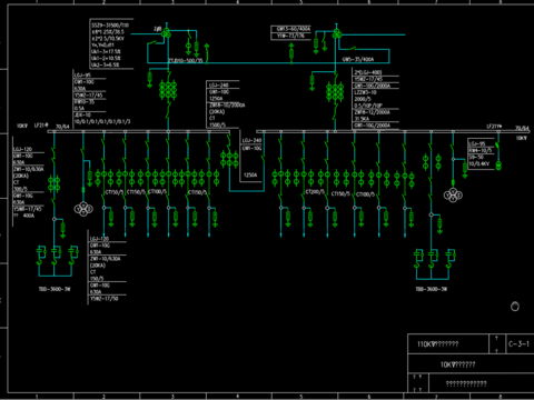  10KV电气一次接线图cad施工图 