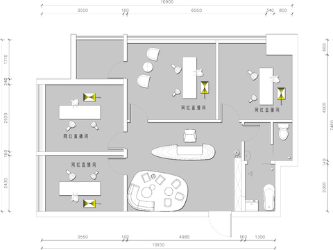  直播间CAD平面图 