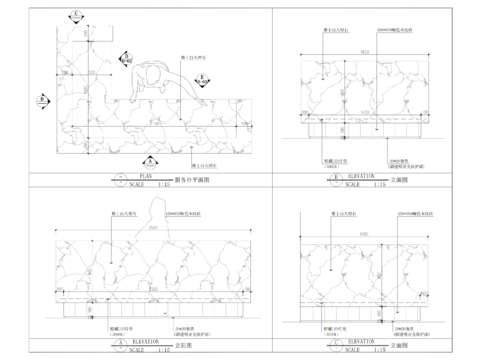  接待台 服务台cad平面图 