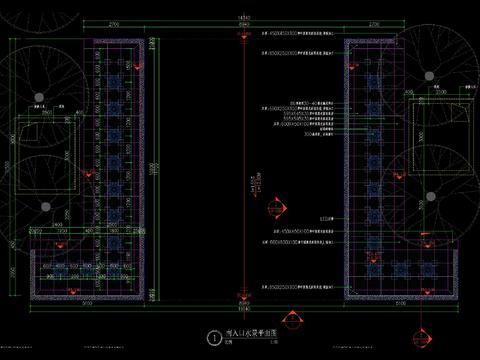  新中式涌泉跌水叠水水景做法cad大样图 