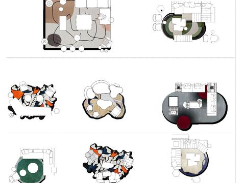  彩图CAD平面模块cad图库 