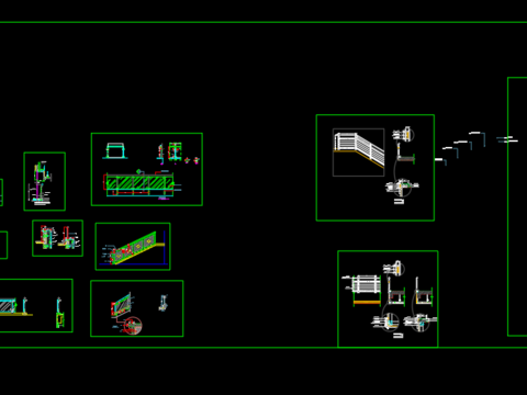  铁艺栏杆cad图块 
