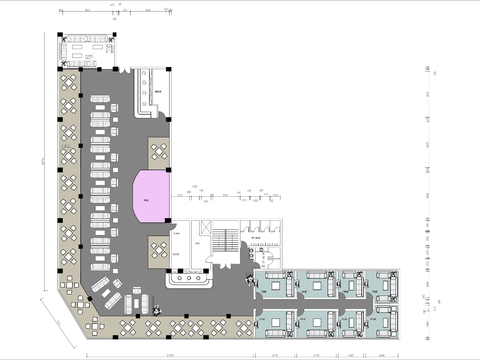  800㎡清吧餐厅cad平面图 