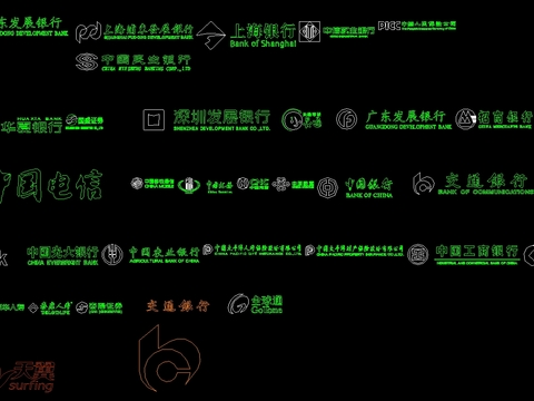  各大银行LOGOcad图库 