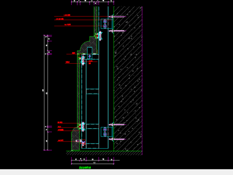  花岗岩包柱横剖cad节点图 