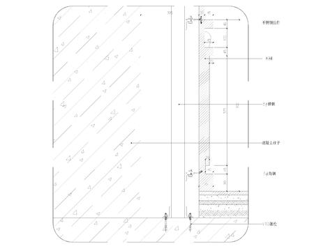  大理石石材踢脚线剖面节点大样图 