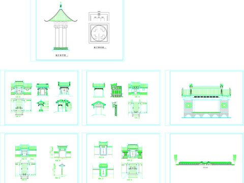  寺廟建筑cad施工圖 