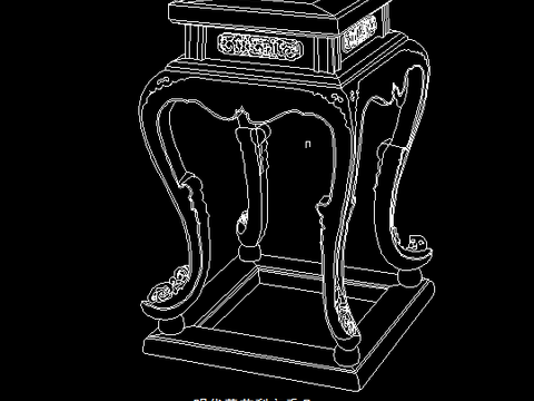  明清中式香几cad图库 