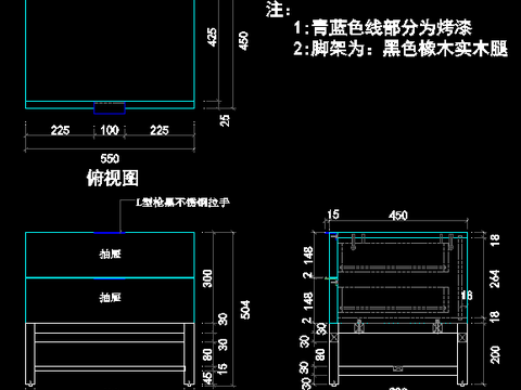  床头柜CAD大样图 