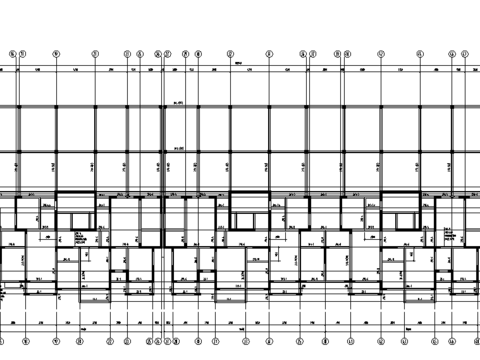  框架住宅基础平面CAD结构图 