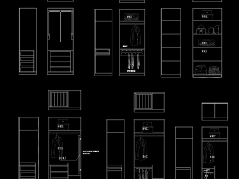  衣柜立面CAD图库 