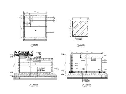  现代特色水景cad大样图 