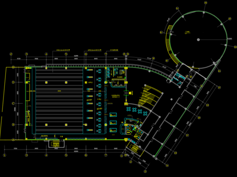  保龄球馆健身房cad施工图 