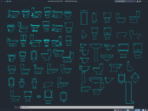  马桶立面图库cad施工图 