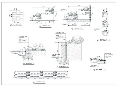  花池挡墙cad详图 