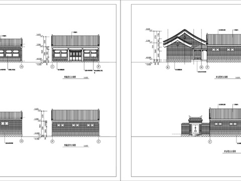  四合院建筑設(shè)計CAD施工圖 
