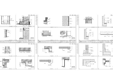 工装墙身cad节点大样 