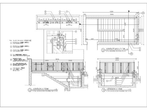  人防通道出入口细部节点大样 