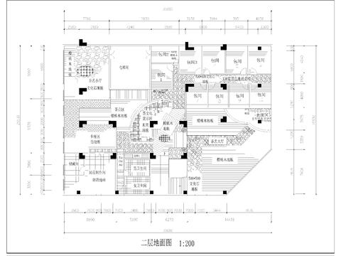  茶藝館設(shè)計裝修圖cad施工圖 