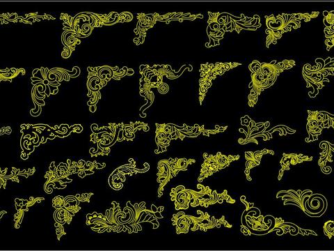  欧式花纹图案cad施工图 