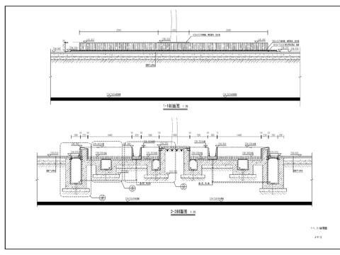  现代跌水水景cad大样图 