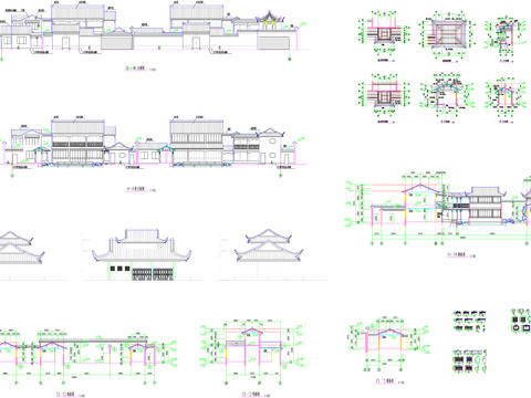  古建筑建筑CAD施工图 