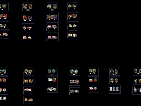  别墅建筑平面布置方案cad图库 