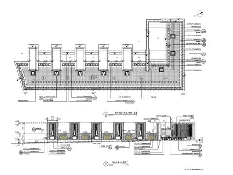  入口对景水景cad大样图 