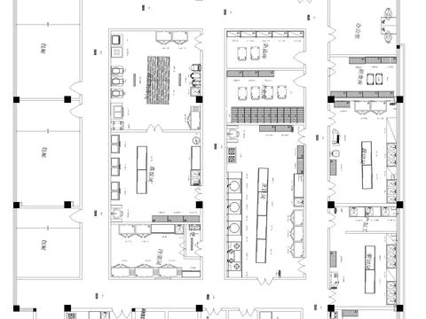  厨房设备图CAD平面图 