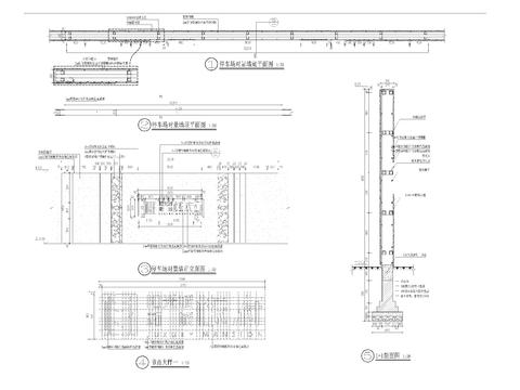  对景墙详图 正立面图 节点大样图 