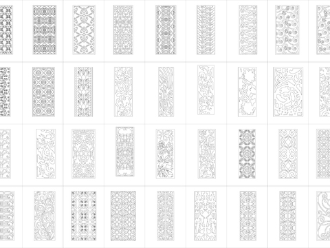  欧式花格CAD图库 