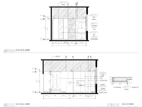  单人房客房节点大样 