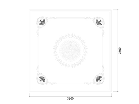  法式欧式天花吊顶cad图库 