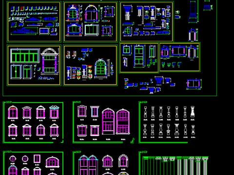 欧式雕花罗马柱窗大合集 