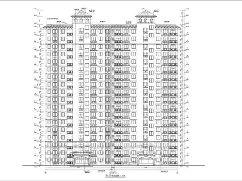  歐式高層住宅全套建筑cad施工圖 