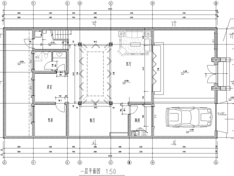  四合院cad施工圖 