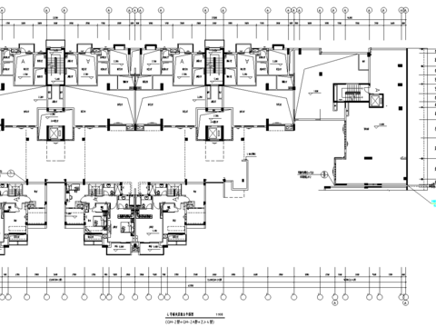  万科高层住宅楼cad施工图 