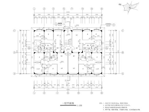  安置住宅樓cad施工圖 