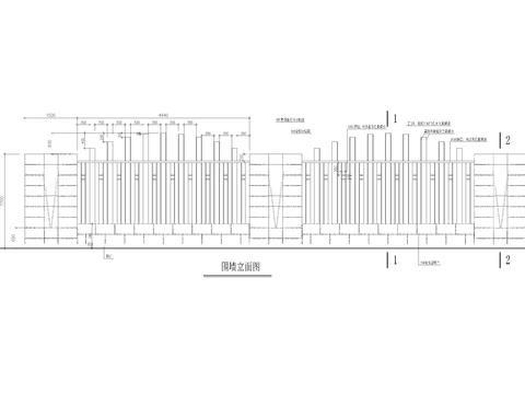  三款围墙设计cad大样图 