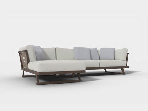  B&B 转角沙发3d模型 