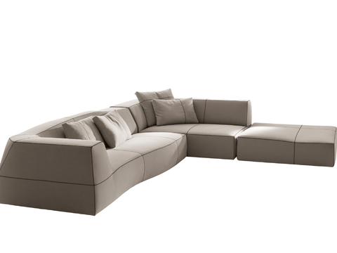  B&B 意式转角沙发3d模型 