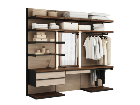  Molteni 现代衣柜 无门衣柜3d模型 