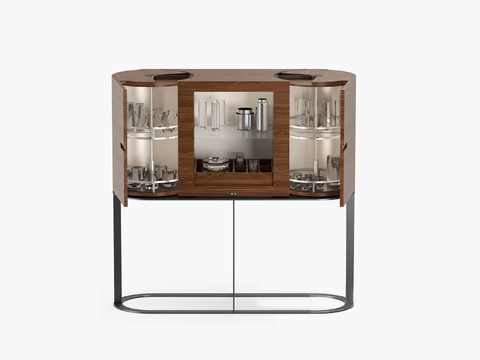  Giorgetti 美式高脚多功能酒柜3d模型 