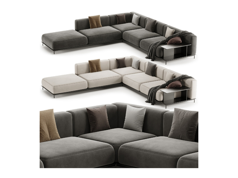  Poliform 转角沙发 软体沙发3d模型 