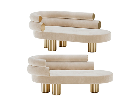  意大利 Poliform 轻奢贵妃椅 美人榻 床尾凳3d模型 