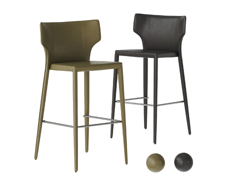  POLIFORM 现代吧椅组合 皮革吧椅 吧台椅 马鞍皮吧台3d模型 