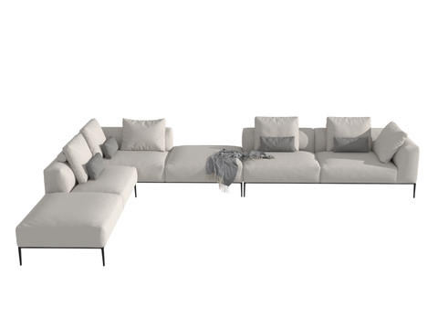  B&B 转角沙发3d模型 